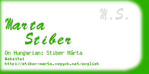 marta stiber business card